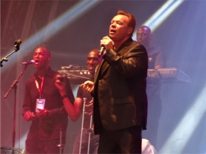 Ali Campbell´s singing at the Gibralta music festival